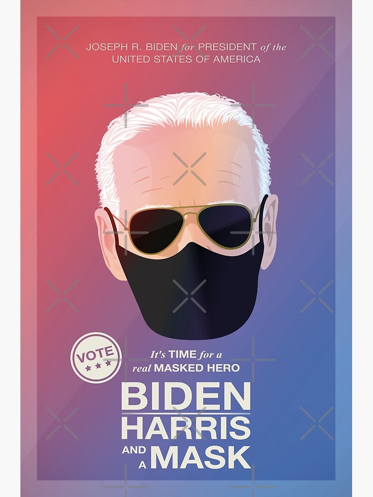BIDEN HARRIS and a MASK (red) by PopArtClub