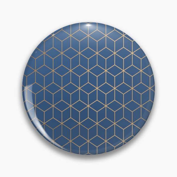 Item preview, Classic Blue Gold Geometric Pattern designed and sold by Vic Torys ☆.