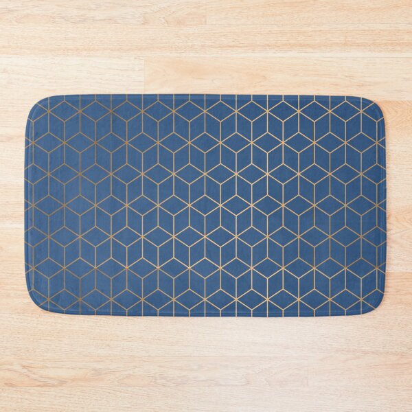 Item preview, Classic Blue Gold Geometric Pattern designed and sold by Vic Torys ☆.