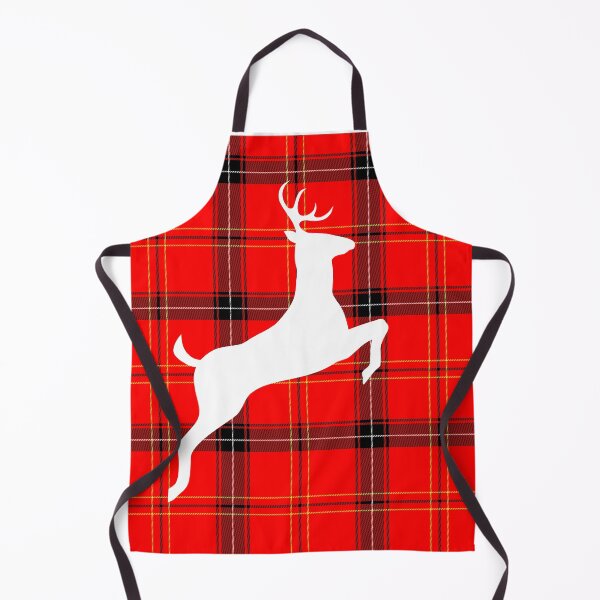 Item preview, Red Plaid with White Deer Silhouette designed and sold by MaryaMeerkat.