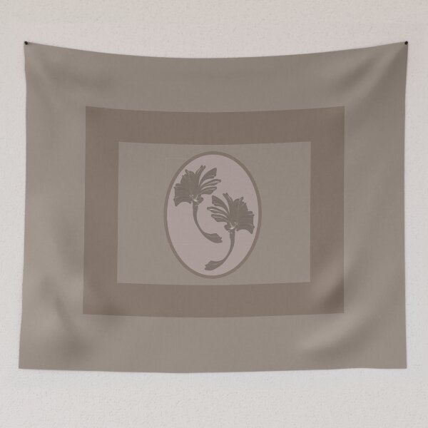 Item preview, Shades of taupe with a beautiful floral design in an oval frame designed and sold by PetaJaneHome.