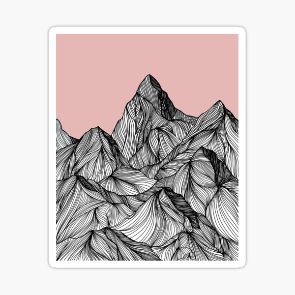 Item preview, Mountains as a sketch pink designed and sold by lolamawi.