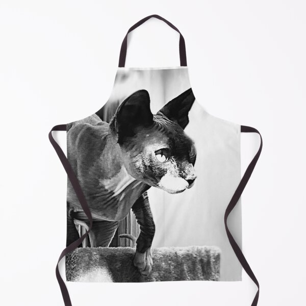 Item preview, Black and White Watching Sphynx - Hairless Cat designed and sold by SMilllar.