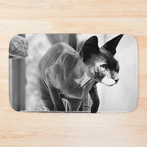 Item preview, Black and White Watching Sphynx - Hairless Cat designed and sold by SMilllar.