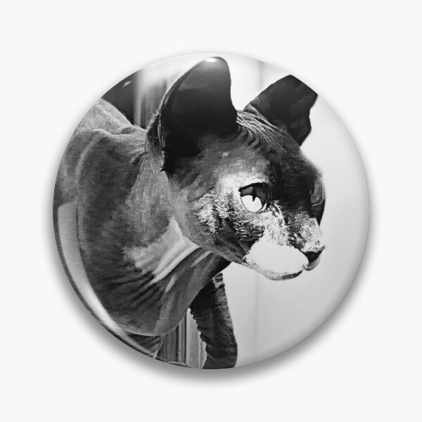 Item preview, Black and White Watching Sphynx - Hairless Cat designed and sold by SMilllar.