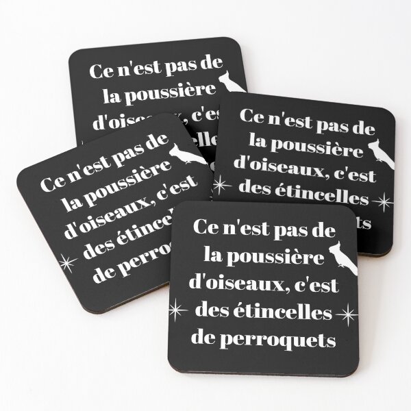 Item preview, It's not bird dust, it's parrot glitter quote black french designed and sold by L'Atelier Oranjade.