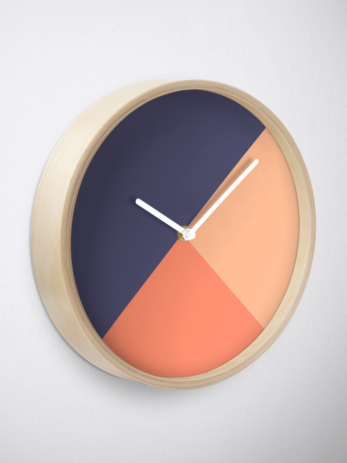 Alternate view of Geometric Blue Salmon Clock