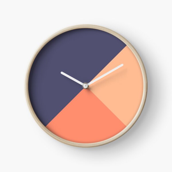 Geometric Blue Salmon Clock