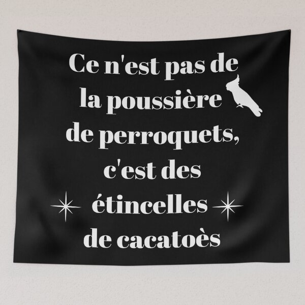 Item preview, It's not bird parrot , it's cockatoo glitter quote white french designed and sold by L'Atelier Oranjade.