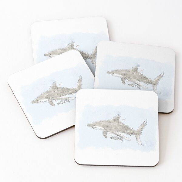 Item preview, Oceanic Whitetip Shark Watercolor designed and sold by PaintingsByKF.
