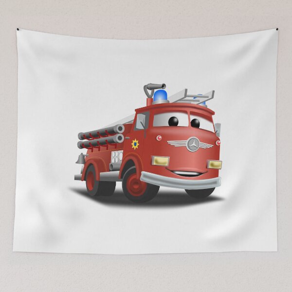 Item preview, Cartoon Style Fire Engine designed and sold by Sandpiperarts.