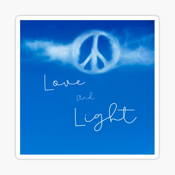 "Peace Love and Light" Sticker by Mind2Line Redbubble