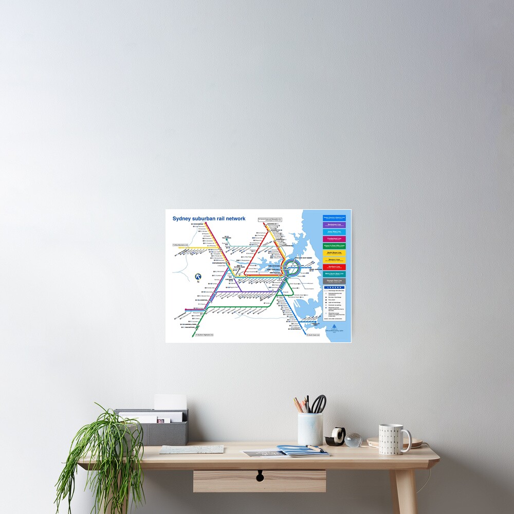 Sydney Suburban Railway Diagram - 2000 Style Poster