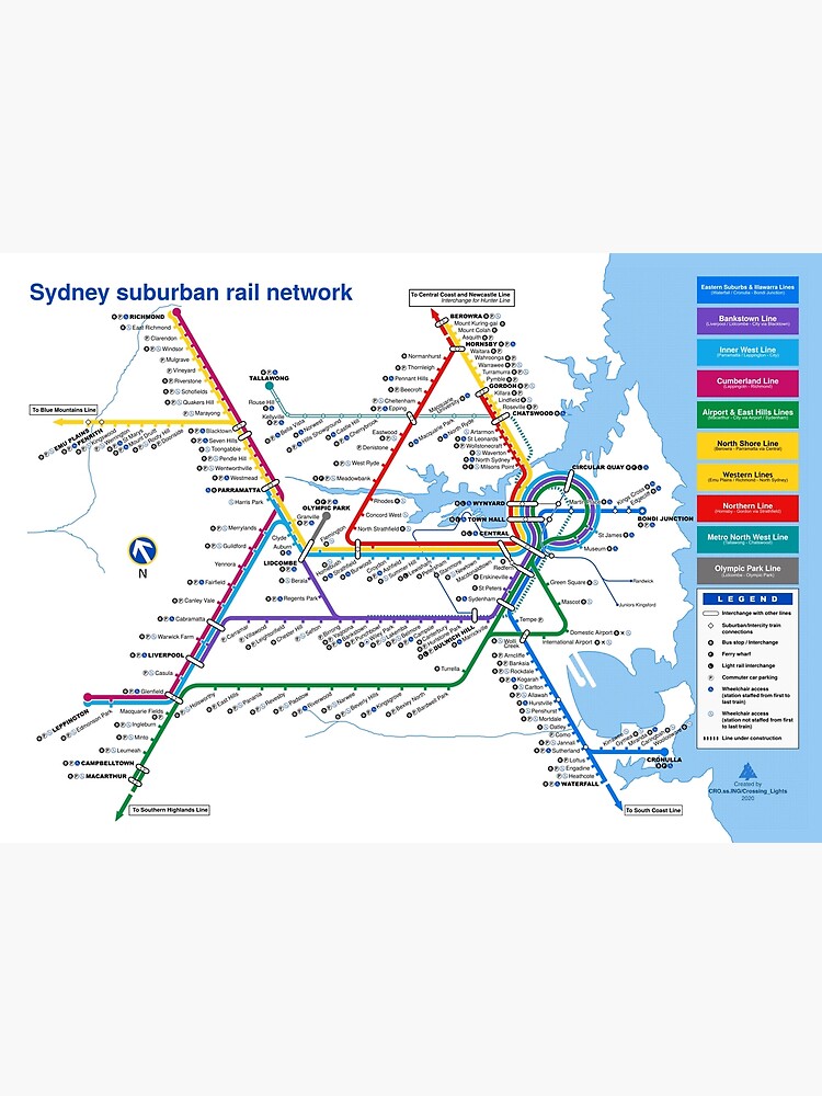 Sydney Suburban Railway Diagram - 2000 Style by CrossingLights