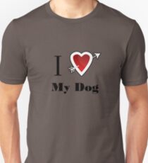 i love my dog heart Slim Fit T-Shirt