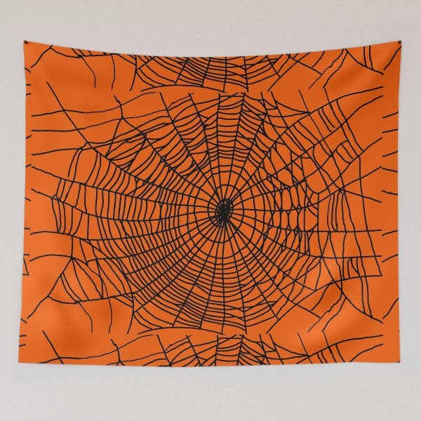 Item preview, Spider web creepy cute design in orange black - Halloween gifts designed and sold by MadandMean.