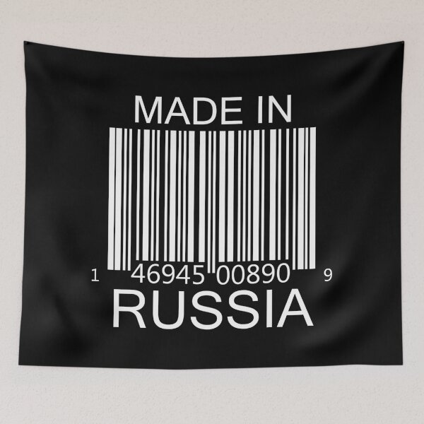 Item preview, Made in Russia Barcode in white designed and sold by Mariv19.