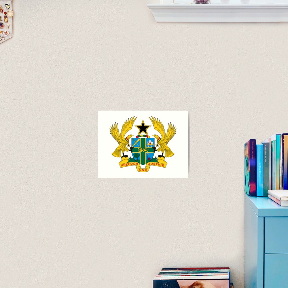 ghana-coat-of-arms-art-print-for-sale-by-abbeyz71-redbubble