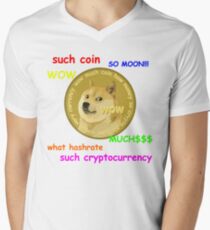 DogeCoin Tee with phrases Men's V-Neck T-Shirt