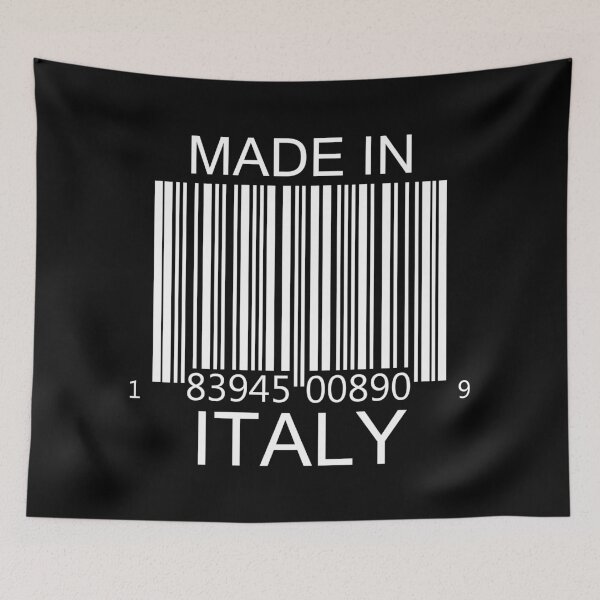 Item preview, Made in Italy Barcode in white designed and sold by Mariv19.