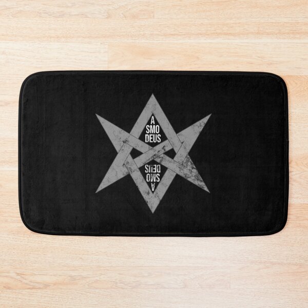 Item preview, Distressed Asmodeus Text - B&W Horned Symbol - Occult designed and sold by DeWinnes.