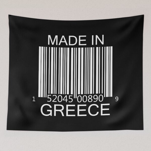 Item preview, Made in Greece Barcode in white designed and sold by Mariv19.