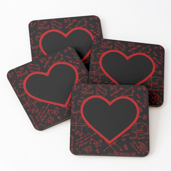 Item preview, I Love Math Red Heart with algebra formulas designed and sold by LadyDiBaldGuy.