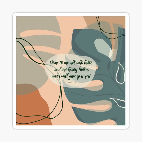 Item preview, I will give you rest. Matthew 11:28, Bible Quote designed and sold by StudioCitrine.