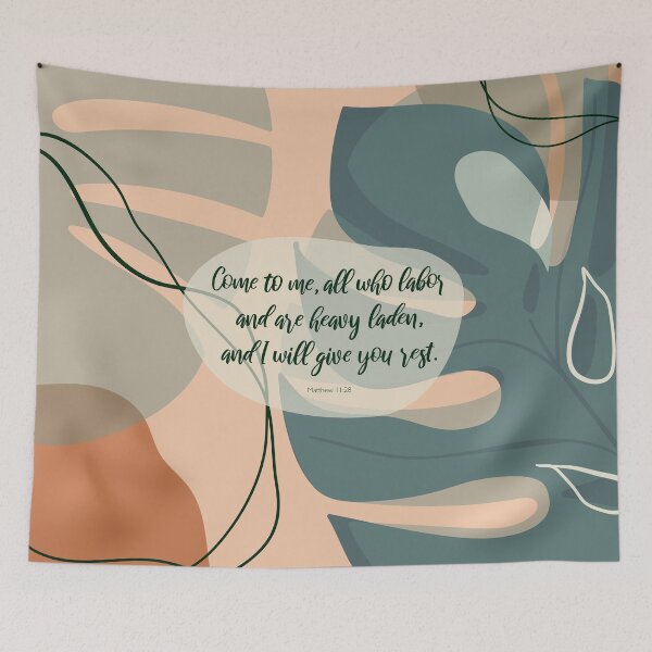 Item preview, I will give you rest. Matthew 11:28, Bible Quote designed and sold by StudioCitrine.