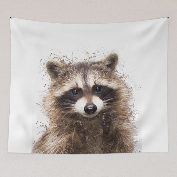 Item preview, Raccoon watercolor animals nursery decor designed and sold by DelzStudio.