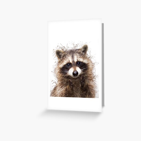 Raccoon watercolor animals nursery decor Greeting Card