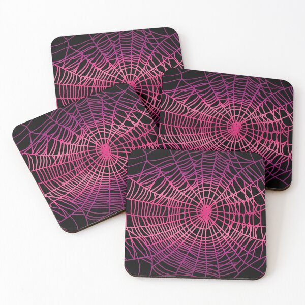 Item preview, Pink spider web creepy cute design in black pink for Halloween designed and sold by MadandMean.
