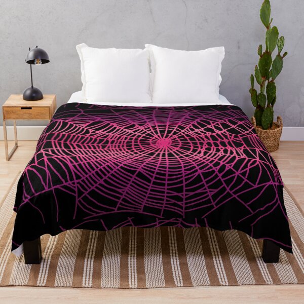 Item preview, Pink spider web creepy cute design in black pink for Halloween designed and sold by MadandMean.