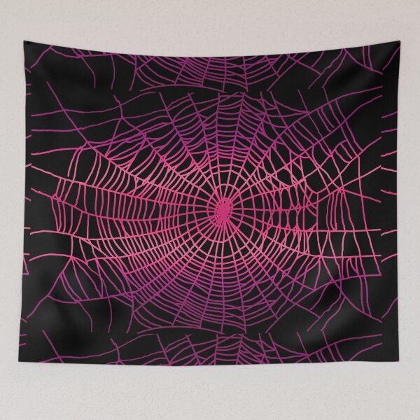 Item preview, Pink spider web creepy cute design in black pink for Halloween designed and sold by MadandMean.