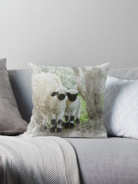 Item preview, The Twins Watercolour Photograph - Valais Blacknose Lambs designed and sold by JStanley19.