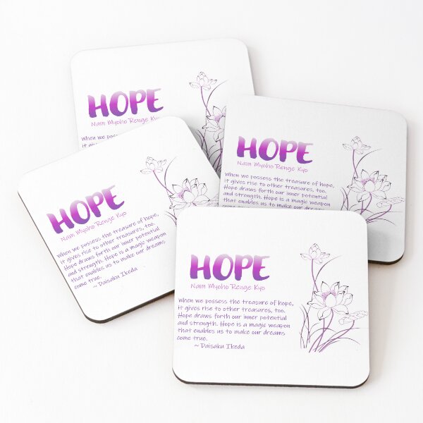 Item preview, HOPE - Nam Myoho Renge Kyo - Buddhist Quote designed and sold by KpopMamas.