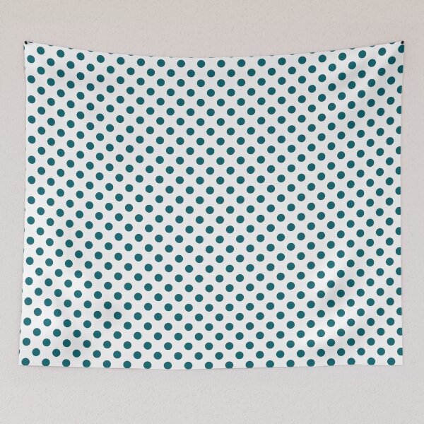Item preview, Peacock Blue Polka Dots on White Background designed and sold by Bumblefuzzies.
