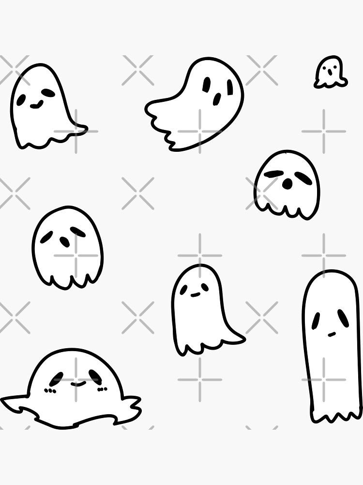 "Cute ghost sticker pack" Sticker for Sale by LilacLeonor Redbubble