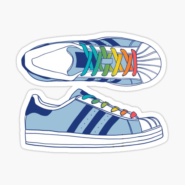 Sneakers - Rainbow & Blue Sticker