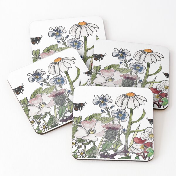 Item preview, English wildflowers bees thistles designed and sold by PaulRaynor.