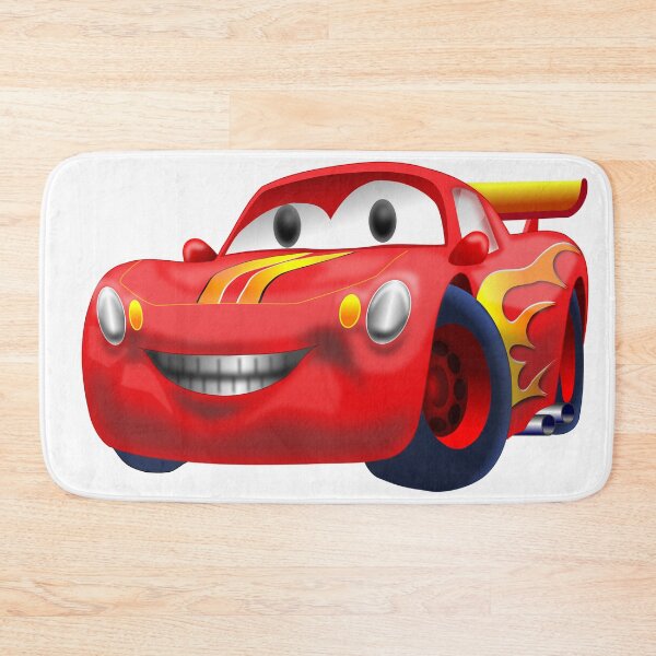 Item preview, Red Racing Car in Cartoon Style for  Kids designed and sold by Sandpiperarts.