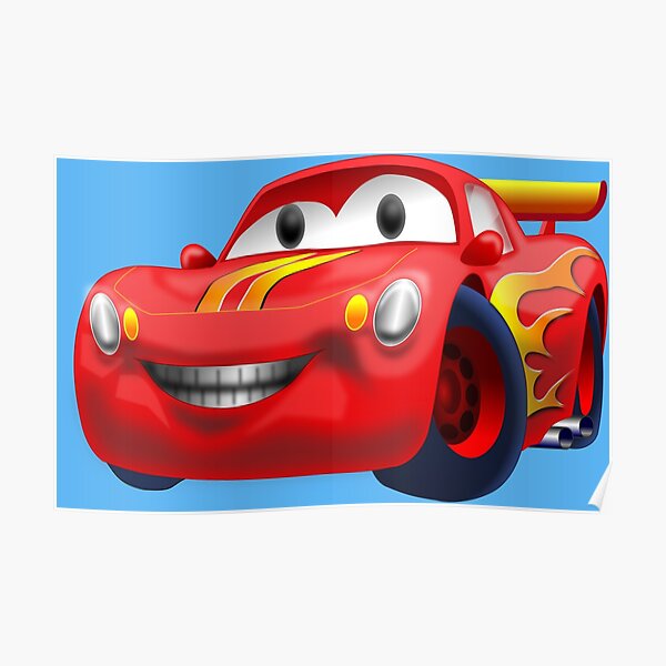 Red Racing Car in Cartoon Style for Kids Red Racing Car in Cartoon Style for Kids