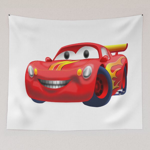 Item preview, Red Racing Car in Cartoon Style for  Kids designed and sold by Sandpiperarts.