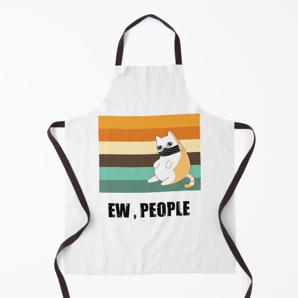 Item preview, Ew people , cute cat wearing black face mask with vintage background colors designed and sold by SGS-.