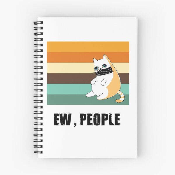 Item preview, Ew people , cute cat wearing black face mask with vintage background colors  designed and sold by SGS-.