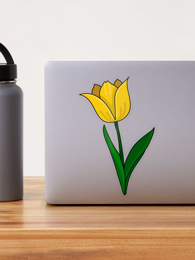 Cute Yellow Tulip Bush Decal Set for All Slow Cooker Pots 