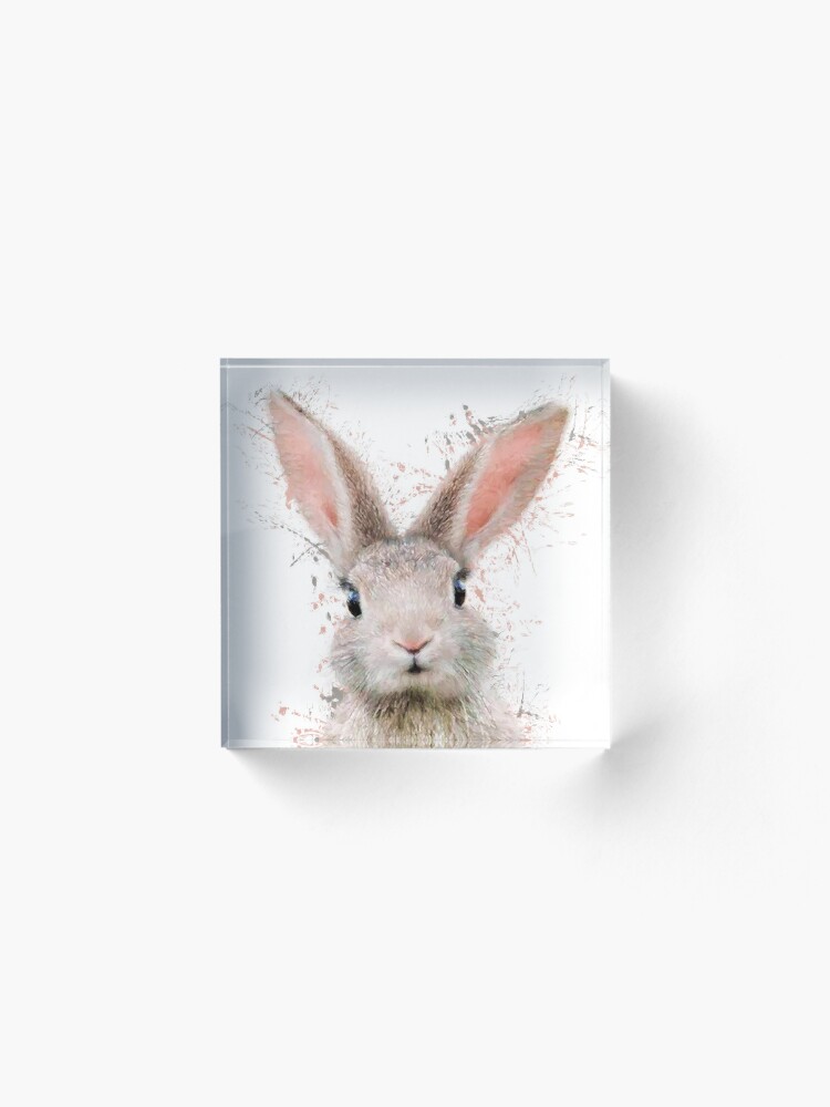 Alternate view of Rabbit watercolor animals nursery decor Acrylic Block