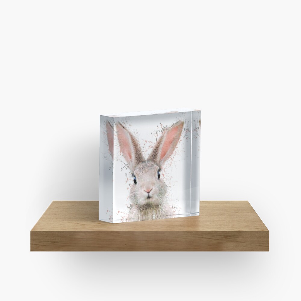 Rabbit watercolor animals nursery decor Acrylic Block