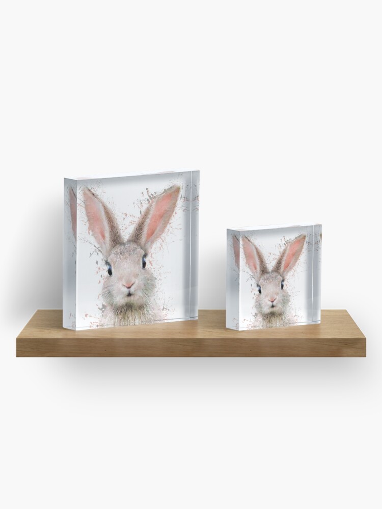 Alternate view of Rabbit watercolor animals nursery decor Acrylic Block