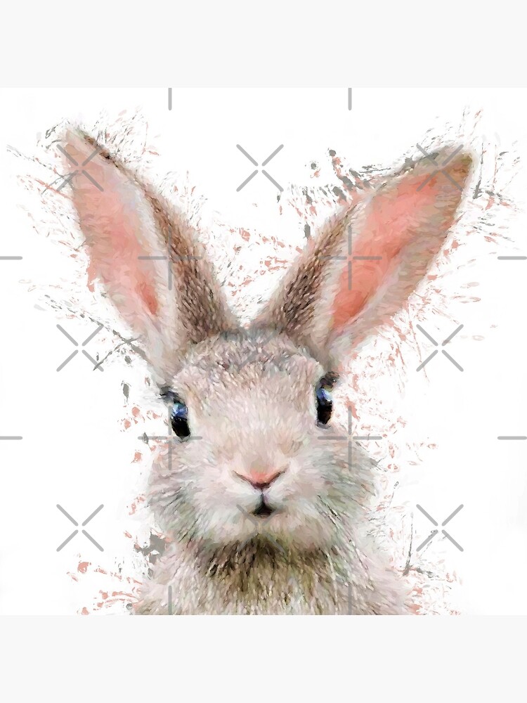 Rabbit watercolor animals nursery decor by DelzStudio
